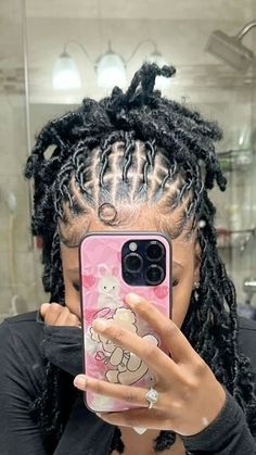 #locs #locstyles #locstylesforwomen #hairstyles #blackwomenhairstyles Loc Styles Female, First Day Of School Loc Styles, Loc Styles For Medium Length Hair, Mid Length Loc Styles For Women, Female Locs Hairstyles, Cute Dreads Hairstyles Black Women, Back To School Loc Styles, Dread Hairstyles Women, Back To School Hairstyles Locs