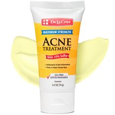 (Ad) De La Cruz Sulfur Ointment - Cystic Acne Treatment - Cystic Acne Spot Treatment for Face and Body - 2.6 OZ Tube Skin care routine Treatments & Masks How To Clear Pimples, Acne Oil, Acne Cream, Hormonal Acne, Acne Spots, Cystic Acne, Clear Acne, Prevent Acne, Face And Body