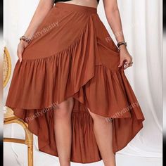 Comfortable, Elastic Waist Band And Never Worn. Short Flowy Skirt, Shein Skirts, High Low Skirt, Elegant Skirt, Themed Outfits, Evening Gowns Formal, Flowy Skirt, Outfits Ideas, Skirt Length