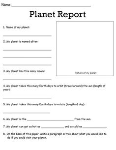 the planet report is shown in this worksheet