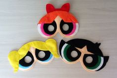 Masks for Halloween Must Be Ordered by September 25th to - Etsy Diy Superhero, Powerpuff Girls Costume, Felt Masks, Mascaras Halloween, Kids Costumes Girls, Felt Crown, Felt Mask, Superhero Masks, Mask Template