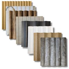 the different types of wood are shown in various colors and sizes, including black, white, brown, gray, and beige