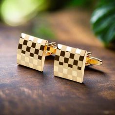 a pair of gold check cufflinks Charcoal Gray Suit, Light Blue Dress Shirt, Blue Dress Shirt, Light Blue Dress, White Dress Shirt, Navy Blue Suit, Gold Cufflinks, Blue Shirt Dress, Social Gathering