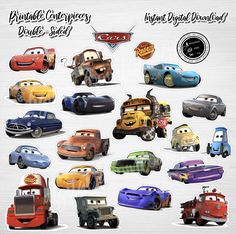 cars from the disney pixars movie are featured in this poster, which is also available for purchase