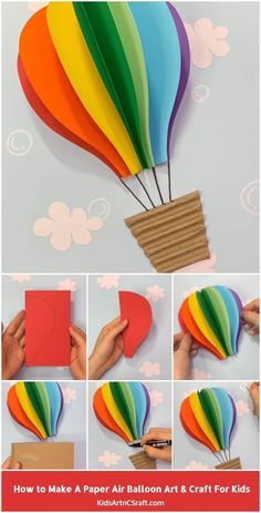 how to make a paper balloon art and craft for kids with pictures on the side