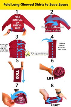 instructions for how to fold long - sleeved shirts in the shape of space shuttles