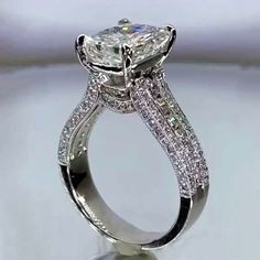 a close up view of a diamond ring