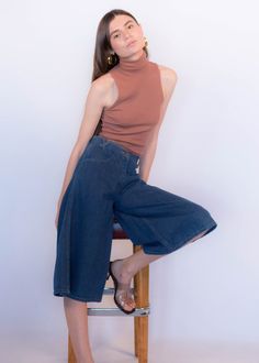 "Vintage 70s boho denim culottes. These great culottes are trending this season and are just perfect for summer style! High-waist fit. X criss-cross belt loops. Front pockets. Back western yoke detail. Wide-leg silhouette. Front button and zipper fastening. Unlined. Cut from 100% cotton. We kindly ask that you please view all measurements for comparison so you can get your desired fit. * Brand: n/a * Decade: 1970s * Fabric: 100% Cotton * Lining: Unlined * Color: Medium Dark Wash C O N D I T I O 70s Inspired Wide Leg Jeans For Spring, 70s Inspired High Waist Bottoms For Spring, 70s Inspired High Rise Jeans For Spring, 70s Inspired Wide Leg Summer Bottoms, 70s Inspired Wide Leg Summer Pants, Retro Wide Leg Jeans For Summer, Retro High-waisted Jeans For Summer, Retro High-waisted Summer Jeans, Retro High Waist Wide Leg Pants For Summer