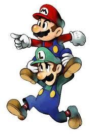 an image of mario and luigi running