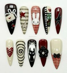 Miffy Nails, Plaid Nails, Nail Sets, Soft Nails