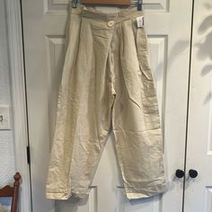 Zara Brand Size S Cargo Style Linen Pants. Zipper And Button Front Closure. Pockets. Cotton And Linen. Excellent Quality. Nwt Beige Summer Pants With Buttons, Summer Beige Pants With Buttons, Casual Linen Pants With Button Closure, Summer Linen Pants With Button Closure, High Waist Linen Bottoms With Button Closure, Beige Linen Bottoms With Button Closure, Summer Straight Pants With Button Closure, High-waisted Beige Pants With Buttons, Beige Linen Bottoms With Buttons