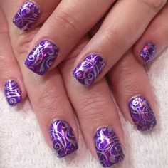 23+ Purple Nail Art, Designs, Ideas Design Trends Premium PSD Purple And Silver Nails, Purple Nail Art Designs, Dark Purple Nails, Silver Nail Designs, Purple Nail Art, Purple Acrylic Nails, Gel Nail Art Designs