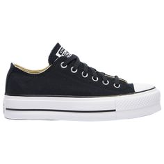 Black Converse Platform Low Top, Converse Low Cut Platform, Converse All Star Platform, All Star Platform, Converse Women, Converse Platform, Low Top Converse, Black Converse, Casual Sneakers Women