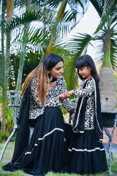 #motherdaughtergoals #momdaughter #fashion #fashionista #fashionable #fashionstyle #fashiontrend #fashiondesigner #fashionillustration #fashionactivation #dressesforwomen #boutiquefashion #boutiquestyle #onlineboutique #couture #boutiquepriyankasetia #labelpriyankasetia Black Sharara Suit, Black Sharara, Full Sleeves Top, Georgette Palazzo, Bridesmaid Tops, Indian Bridesmaids, Saree Blouse Neck Designs