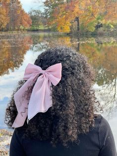 Curly Hair Bows Hairstyles, Curly Hairstyle With Bow, Curly Coquette Hairstyles, Curly Hair Bow Hairstyles, Curly Hair With Bow, Best Hairstyles For Women, 3c Hair, Curly Hair Braids, Cute Curly Hairstyles