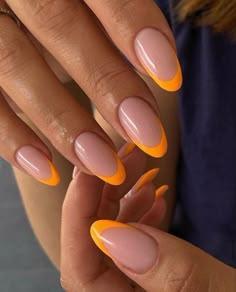 50+ Stunning French Tip Nail Designs - Boss Babe Chronicles Nail Inspo Trendy 2024 Summer Almond, Summer Nail 2024 Trends French, Nails Summer 2024 Almond, Summer Nails 2024 Trends Almond Simple, Bright French Tip Nails, Neon French Nails, Thailand Nails