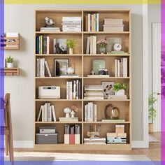 a book shelf filled with lots of books