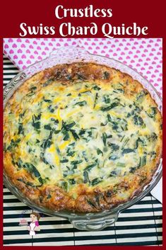 the crustless swiss chard quiche is ready to be eaten