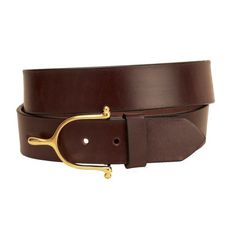 A classic equestrian strap belt in beautiful quality, smooth bridle leather! This Tory Leather 1 1/2" Belt with Solid Brass Spur Buckle features a buckle shaped like an English style spur. Snap buckle closure and smooth leather keeper. USA. Ralph Lauren Equestrian, Equestrian Belts, Vintage Leather Belts, Western Belt Buckles, Horse Boots, Faux Leather Belts, White Belt, American Leather, English Style