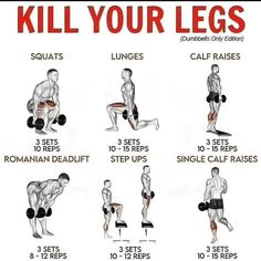 a poster with instructions on how to use the kettlebells for your legs and chest