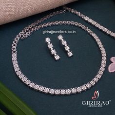 Elegant Diamond Necklace Set with Matching Dangle Earrings - Giriraj Jewellers White Gold Diamond Necklace, Special Occasion Jewelry, Bangles Making, Diamond Necklace Set, Gold Diamond Necklace, Vs Diamond, Gold Price, Best Diamond