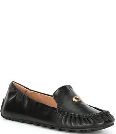 From COACH&#x2C; the Ronnie Leather Loafers feature: Leather upper Slip-on closureLeather lining Rubber outsole Imported Xmas 2024, Coach Shoes, Dillard's, Global Fashion, Leather Loafers, Flat Shoes Women, Loafer Flats, Shoes Flats, Leather Upper