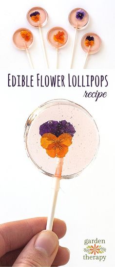 the edible flower lollipops recipe is easy to make