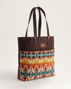 Buy PASCO WOOL/LEATHER MARKET TOTE for USD 129.00 | Pendleton Pendleton Pattern, Pendleton Bag, Pocket Craft, Duffel Bag Backpack, Carryall Tote, Baby Fabric, Pendleton Wool, Facebook Photos, Wool Shirt