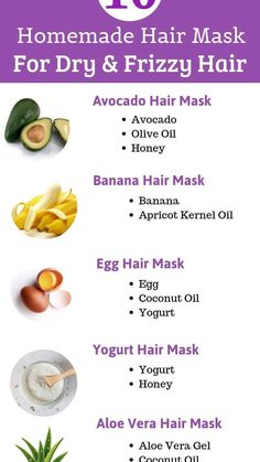 homemade hair mask for frizzy hair #hairmask Diy For Frizzy Hair, Hair Mask For Frizzy Hair, Mask For Frizzy Hair, Yogurt Hair Mask, Egg Hair Mask, Banana Hair Mask, Egg For Hair, Caring For Frizzy Hair, Aloe Vera Hair Mask