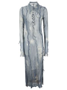 Devon Aoki Acne Studios, Acne Studios Dress, Acne Studios Fw23, Acne Studios Spring 2023, Blue Acne Studios Scarf, Modern Technology, Denim Blue, Luxury Retail, Luxury Boutique