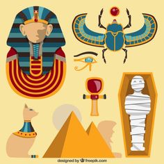 the egyptian symbols and their meanings are shown in this graphic art work, which includes an egyptian