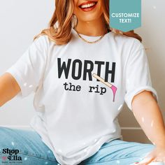 "Calling all professional waxers! This cute and funny \"Worth the Rip\" shirt is a must-have for licensed estheticians and waxing technicians. Featuring hot wax on a stick, t-shirt is the perfect gift for beauty school students or any waxing enthusiast. 📦 𝐇𝐎𝐖 𝐓𝐎 𝐎𝐑𝐃𝐄𝐑 1-) Please check all size and color charts 2-) Choose your product style, color & size 3-) Enter your Custom Text/Design In The Personalization Box (if applicable) 4-) Click add to cart. You can go back and follow the same steps to add more items to your cart 5-) Click \"Proceed to check out\" 6-) Add your shipping address & choose shipping method 7-) You can write a note to our shop for any requests before checking out  8-) Or, add a gift note - which we add to the packing slip included with the order, no prices a Esthetics Shirts, Esthetician T Shirts, Funny Waxing Quotes, Waxing Studio Decor, Funny Relaxed Fit Shirt With Custom Print, Esthetician Shirts, Waxing Studio, Esthetician Clothes, Esthetician Apparel