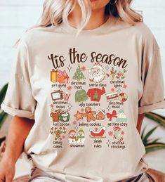 Get into the holiday spirit with our "Tis The Season" Christmas Elements Shirt! This festive tee features vibrant Christmas lights, nostalgic retro designs, and cheerful holiday motifs, perfect for celebrating the season in style. Crafted from soft, high-quality fabric, this shirt ensures comfort whether you're sipping hot cocoa by the fire or caroling with friends. It's a must-have for holiday gatherings, parties, or simply lounging at HOW TO ORDER 1.Review the size chart and product photos. 2. Christmas Elements, Retro Designs, Christmas Music, Christmas T Shirt, Holiday Gathering, Cute Christmas, Retro Christmas, Getting Cozy, Product Photos