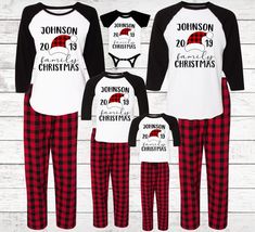 Plaid Christmas Pajamas, Family Matching Christmas Pajamas, Personalized Christmas Pajamas, Buffalo Plaid Pajamas, Xmas Pjs, Family Pjs, Matching Family Christmas Pajamas, Family Matching Christmas, Womens Pjs