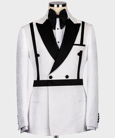 Designer Fitted White Tuxedo, Designer White Tuxedo For Formal Occasions, Double Breasted Tuxedo, Tuxedo Pants, Fashion Suits For Men, Fashion Suits, Men Clothes, Groom Attire, Here Comes The Bride