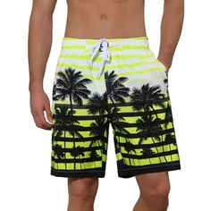 Trees printed beach shorts offer a practical and stylish option for men who enjoy water activities and want to look good while doing it. Tropical beach shorts are designed to be lightweight and allow for easy movement in the water. With side pocket, color block board shorts helps you to keep small items. Printed beach shorts can be easily folded or rolled up, making them convenient for travel and packing in your beach bag. Size----------Waist----------Length----------Hip 28----------------29.9-- Casual Yellow Swim Trunks With Built-in Shorts, Yellow Summer Swim Trunks With Built-in Shorts, Orange Swim Trunks With Built-in Shorts For Beach, Multicolor Swim Trunks With Built-in Shorts For Poolside, Tropical Trees, Summer Beach Shorts, Mens Fleece Shorts, Tropical Multicolor Swim Trunks With Built-in Shorts, Mens Boardshorts