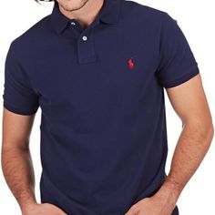 - Size M - 100% Cotton Ralph Lauren Blue Polo Collar Shirt, Ralph Lauren Navy Short Sleeve Tops, Navy Ralph Lauren Short Sleeve Tops, Navy Short Sleeve Ralph Lauren Top, Blue Ralph Lauren Polo Shirt, Ralph Lauren Fitted Blue Polo Shirt, Blue Cotton Ralph Lauren Polo Shirt, Ralph Lauren Blue Polo Shirt, Ralph Lauren Blue Collared Top