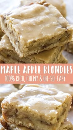 these apple blondies are so good and easy to make, they're delicious