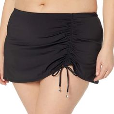 Anne Cole Women's 22w Wide Black Swim Skirt Swimsuit Bikini Bottom Skort Nwt Brand New With Tags Skirted Built-In Bikini Swim Bottom, Fitted Black Swim Skirt For Beach Season, Fitted Black Swim Skirt For Pool, Black High Waist Swim Skirt For Beachwear, High Waist Black Swim Skirt, Black Stretch Skort For Pool, Fitted Black Skort For Beach Season, Black Fitted Skort For Beach Season, Black Stretch Swim Skirt With Tie-side Bottom, Black Stretch Swim Skirt With Tie-side