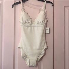 Trendy Textured, White One Piece Swimsuit Kate Spade New With Tags #Nwt Non-Smoking Home White Kate Spade Swimwear For Spring, White One Piece Swimsuit, White Bathing Suit, White One Piece, 1 Piece Swimsuit, White Swimsuit, Swimming Costume, Create Outfits, One Piece Swim