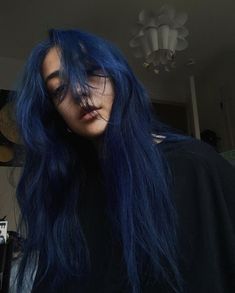 Multicoloured Hair, Blue Hair Aesthetic, Dark Blue Hair, Hair Color Underneath, Hair Color Streaks, Hair Color Blue, Hair Color And Cut