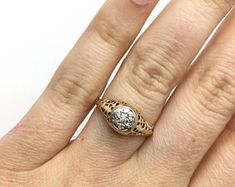 Items similar to Antique Edwardian 18k White Gold Filigree Diamond Engagement Ring on Etsy Antique Engagement, Antique Engagement Rings, Gold Filigree, Diamond Engagement Ring, Class Ring, Diamond Engagement, Diamond Engagement Rings, Engagement Ring, Rings For Men