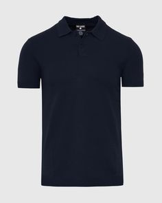 Navy Short Sleeve Sweater Polo | Navy Short Sleeve Sweater Polo | True Classic