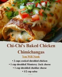 an advertisement for a restaurant called chi - chi's baked chicken chinhangas