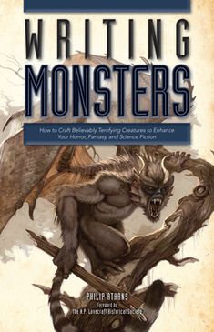 a book cover with an image of a demon on it and the title writing monsters