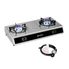 Camplux 2 Burners 19,600 BTU Outdoor Gas Stove with Auto Ignition - Magnadyne Propane Cooktop, Outdoor Gas Stove, Stainless Steel Gas Stove, Portable Gas Stove, Gas Stove Burner, Double Burner, Tent Awning, Burner Stove, Kitchen Stove