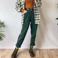 RETRO STYLE LOOSE PANTS IN HEMLOCK GREEN · SO FUN MART · Online Store Powered by Storenvy Indie Aesthetic Outfits, Celana Fashion, Hip Hop Pants, Harem Trousers, Indie Outfits, Mode Inspo, Summer Fabrics, Loose Pants, Grunge Style