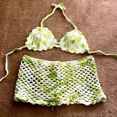 Handmade(By Me) Crochet Bra Top And Short/Skort Cover Up Made From 100% Cotton With Not Much Give. Fits Xs/Sm. Nwot Plus Size Crop Top, Crochet Bra Top, Crop Top Crochet, Plus Size Crop Tops, Crochet Bra, Crochet Crop, Crochet Crop Top, Bra Top, Short Set