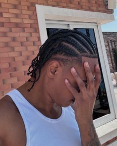 tzdacoronel Cornrows With Blonde Highlights, Single Braid Short Hair, Half Up Half Down Men’s Hair, Cornrows To Twists, Wavy Cornrows Men, Fulani Braids Hairstyles Men, Cornrows Into Braids, 6 Braids Men, Black Men Braids Hairstyles Cornrows