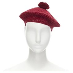 GUCCI Michele 100% cotton burgundy red pom pom knit beret hat M 57cm Reference: MELK/A00161 Brand: Gucci Designer: Alessandro Michele Material: Cotton Color: Red Pattern: Solid Made in: Italy CONDITION: Condition: Unworn in mint condition, without tags. Comes with: Designer tags. SIZING Designer size: M This Gucci item is authentic. Beret Men, Gucci Pattern, Knit Beret, Crochet Beret, Gucci Hat, Gucci Designer, Alessandro Michele, Beret Hat, Designer Items